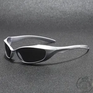 Niche Y2K-style alien/wasteland-inspired sunglasses; avant-garde, futuristic, and millennial-vibe eyewear; outdoor sports sunglasses.