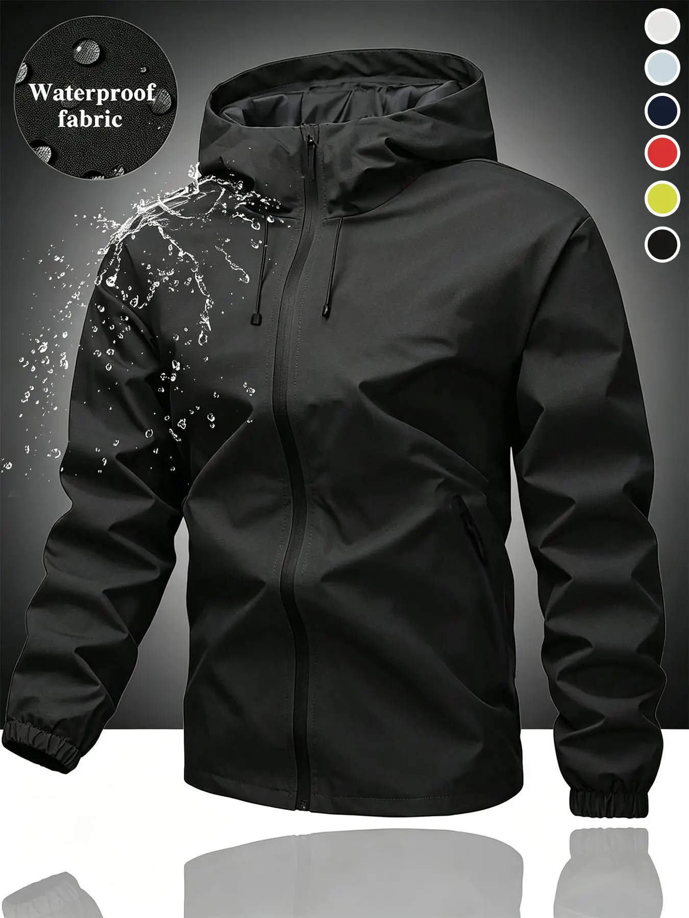 Unisex Multi-Color Waterproof Windproof Hooded Jacket Lightweight Outdoor Techwear Casual Commuter Coat