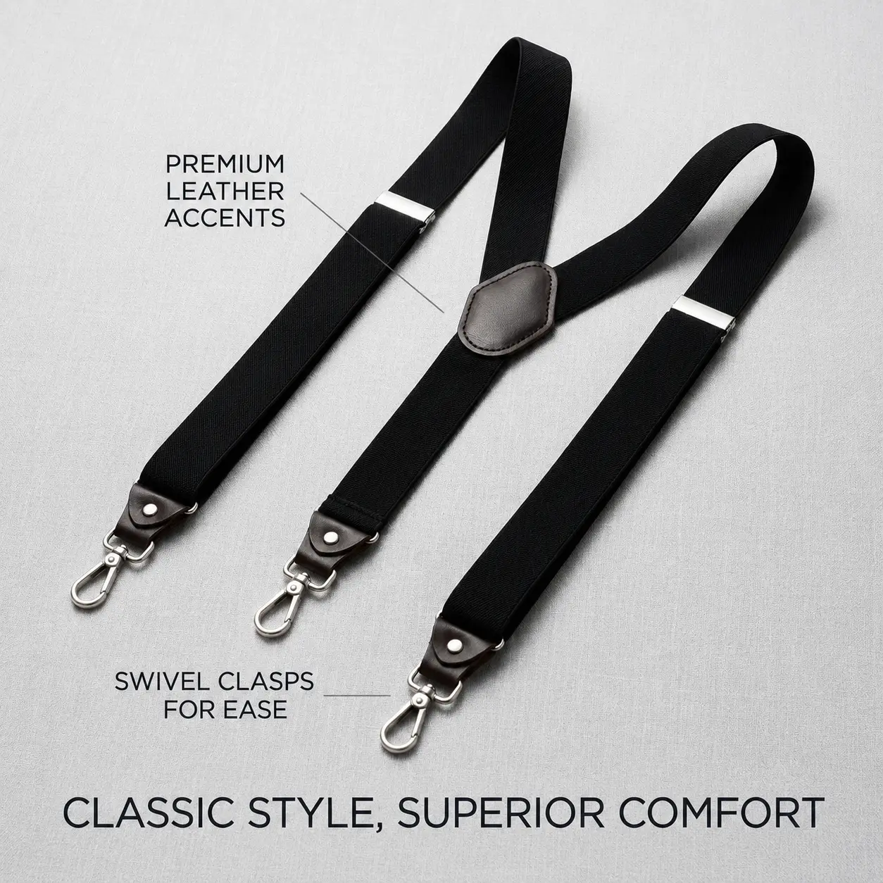 Adjustable Y Back Heavy Duty Work Suspenders Elastic Comfort Straps with Strong Clips for Men and Women