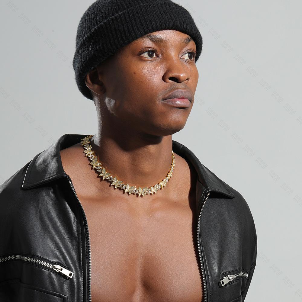 Butterfly Diamond Cuban Chain Fashionable Luxury Necklace Sweater