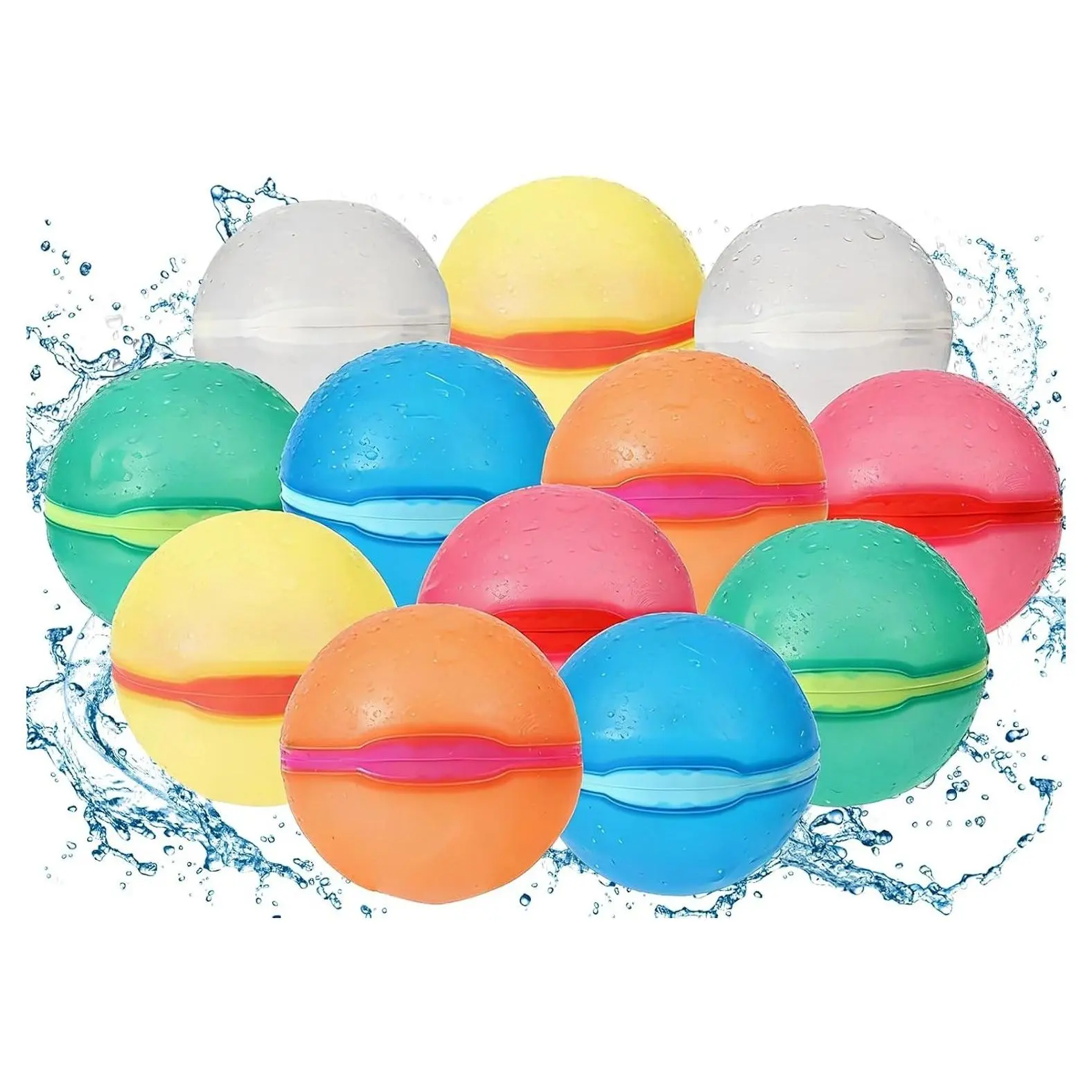 Reusable Magnetic Water Balloons 12 Pack, Quick Fill Refillable Water Balloons for Kids, Summer Outdoor Pool Water ToysGift