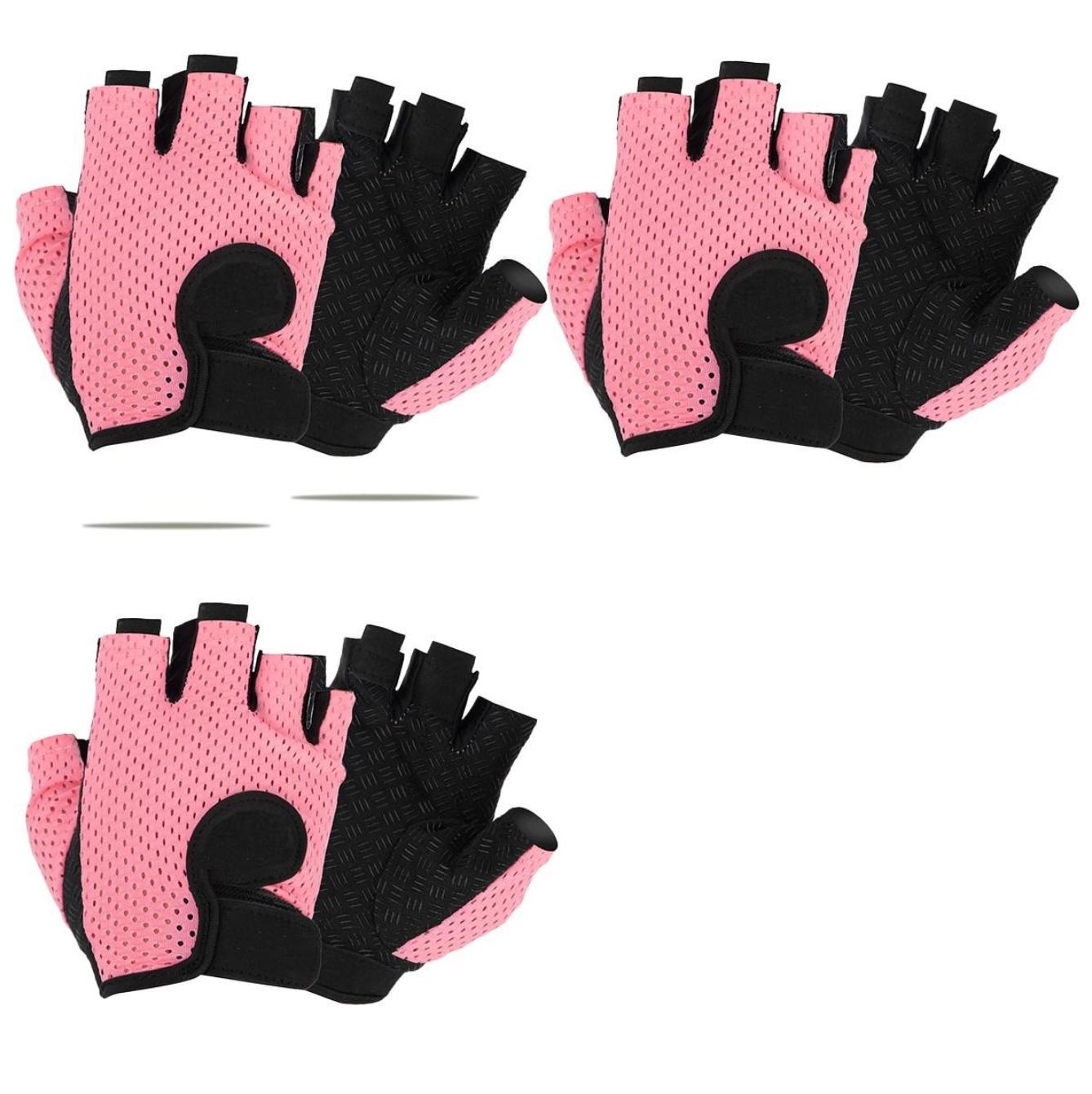 3 Pairs Half Finger Sports Gloves, Breathable Non-Slip Fitness Gloves for Men & Women, Gym Workout & Sports Protective Gear