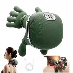 USB- Electric Massager with Heating & 6D Hand Simulation Massage - Portable Device Suitable for Neck, Shoulders, Back, Legs - USB Rechargeable Massagers for Men, Women