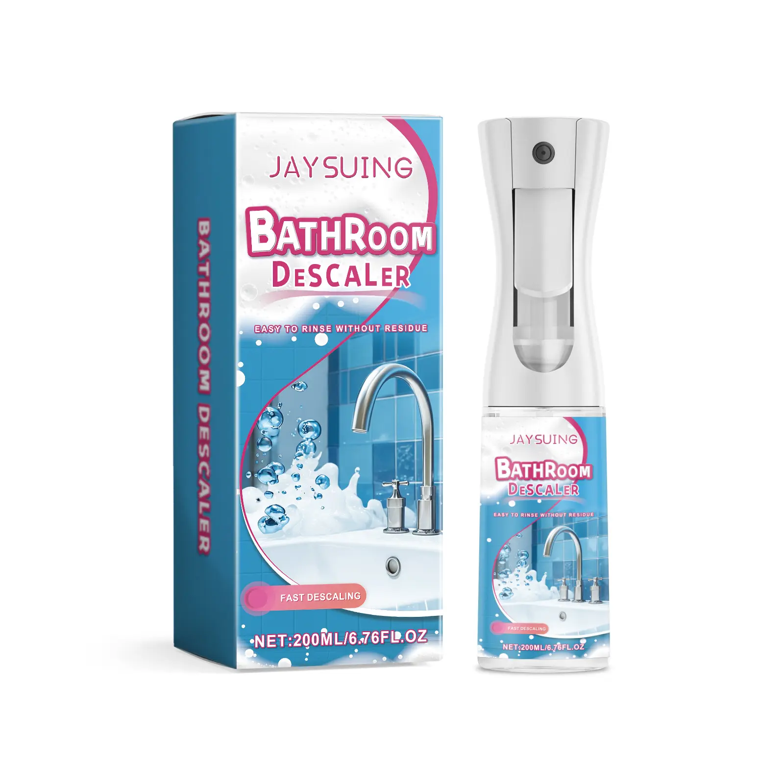 Jaysuing 200ml Household Descaling Agent, Multi-Functional Cleaning Product for Bathroom Care, Shower Descaler, Toilet Stain Remover, Tile & Glass Cleaner, Single Bottle