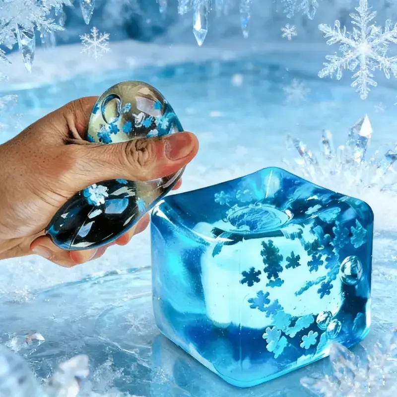 Compact Soft Elastic Squishy Stress Relief Cube - Oddly Satisfying Sensory Fidget Toy for 12 Years Above, Sugar Ball Calming Tension Toy, Classroom Rewards, Christmas Stocking Stuffers