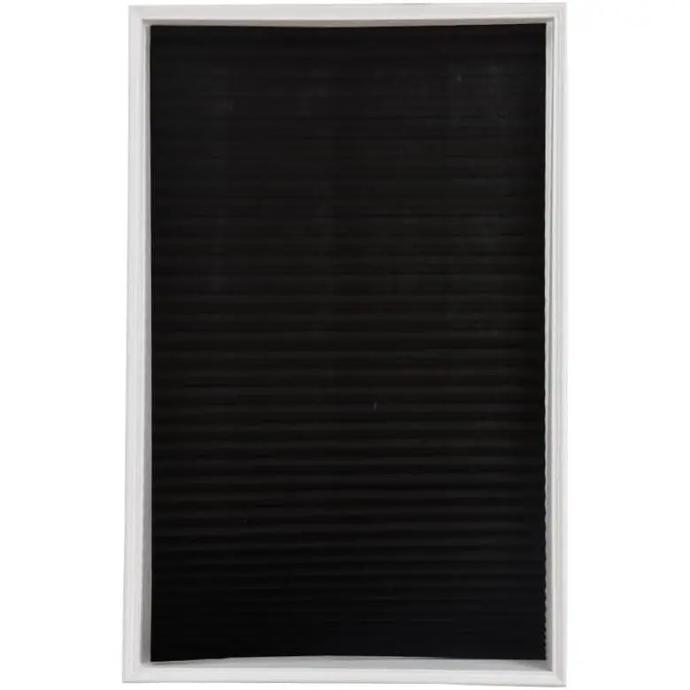 2 Pack Temporary Blackout Blinds for Window, Self Pleated No Room Darkening Shades Office, Black, 60*150cm(W*L)-2pcs