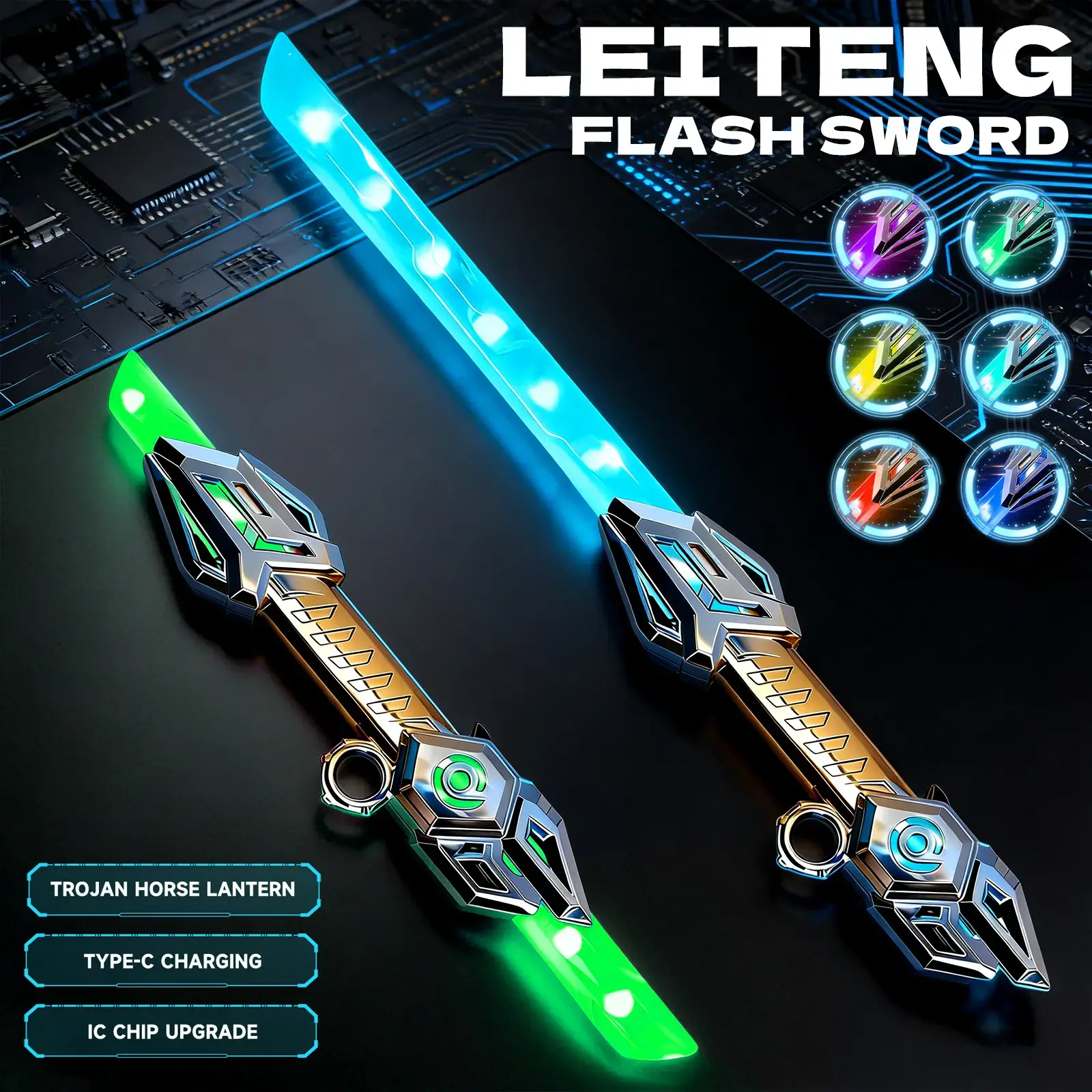 Retractable Lightsaber Toy with Colorful Lights and Cool Sound Effects, Multi-Color Lights Toy, 360° Rotating Handle, Glowing Sword Children's toys, Holiday and Birthday Gifts for Children laser sword lightsaber spark lightsaber