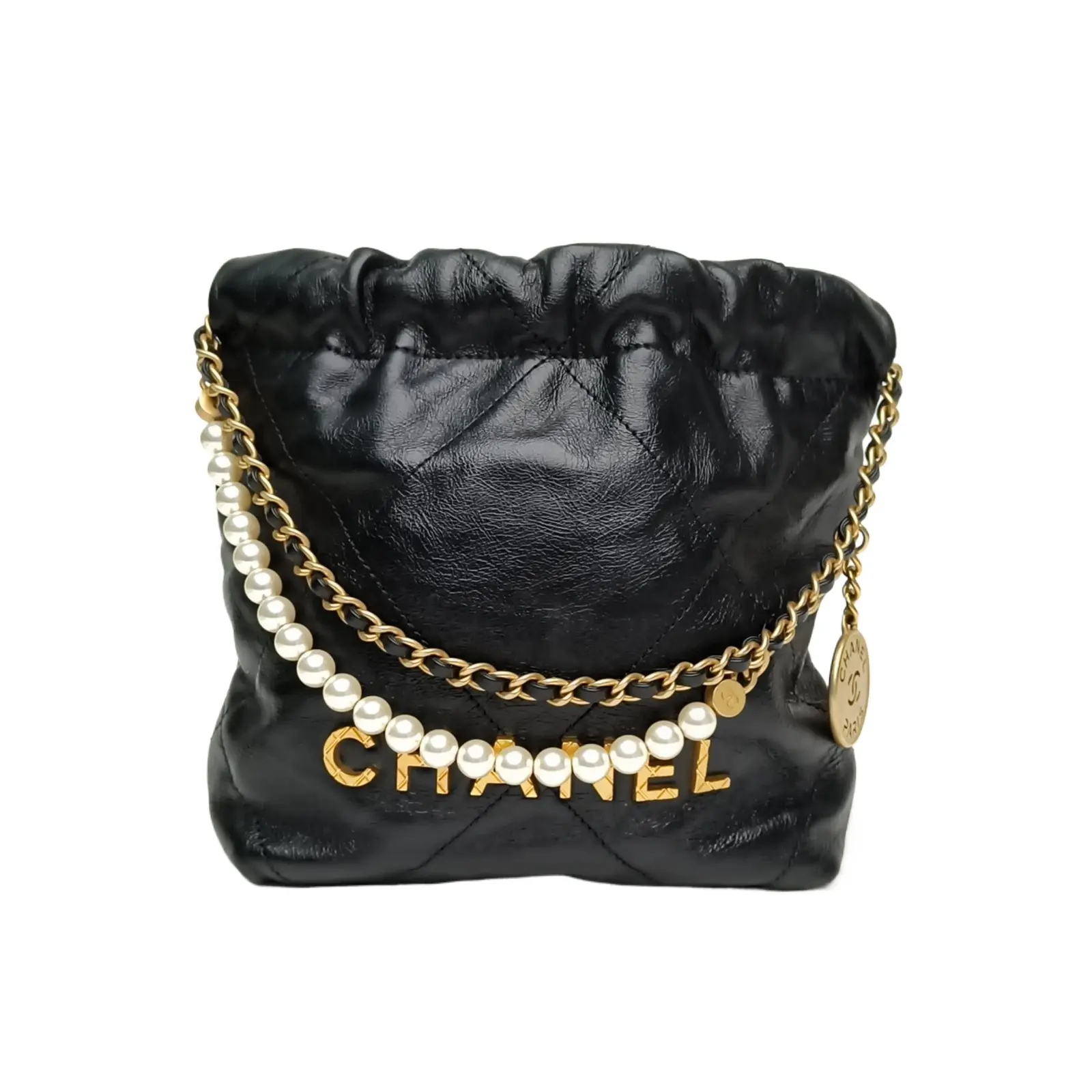Pre-owned CHANEL 22Bag Tote Bag Mini 20cm Black Calfskin P226865929