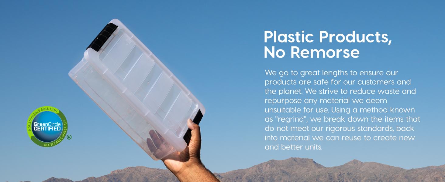 144 Qt Stackable Plastic Storage Bins with Lids, 3 Pack - BPA-Free, See-Through Organizing Solution, Latches, Durable Nestable Containers, Secure Pull Handle, Made in USA - Clear Boxes Organiser