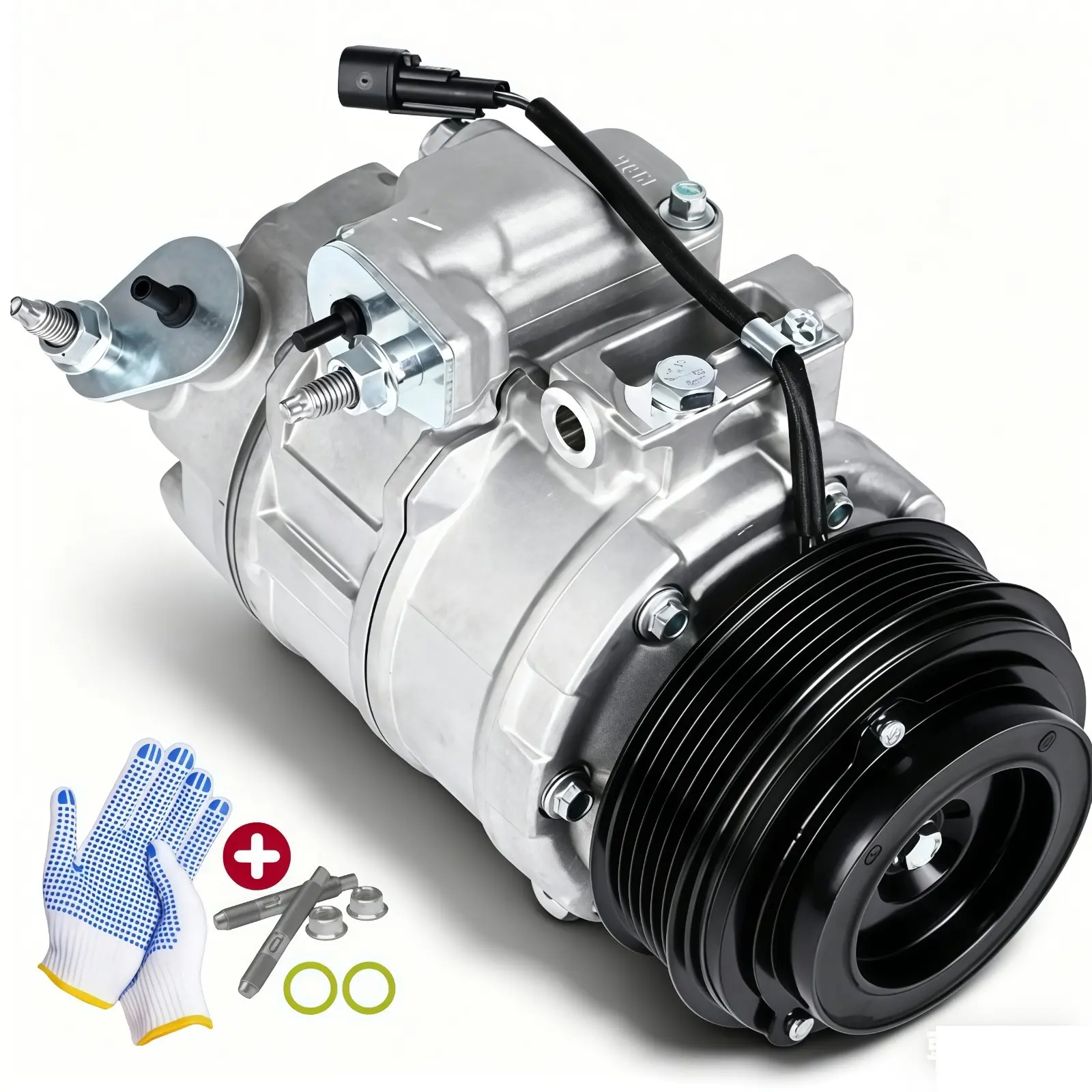 New A/C Compressor for Ford Explorer V6 3.5L (2011-2019), 12V System, Variable Freq., OE# CO 9777C, Auto Climate Control Replacement Part