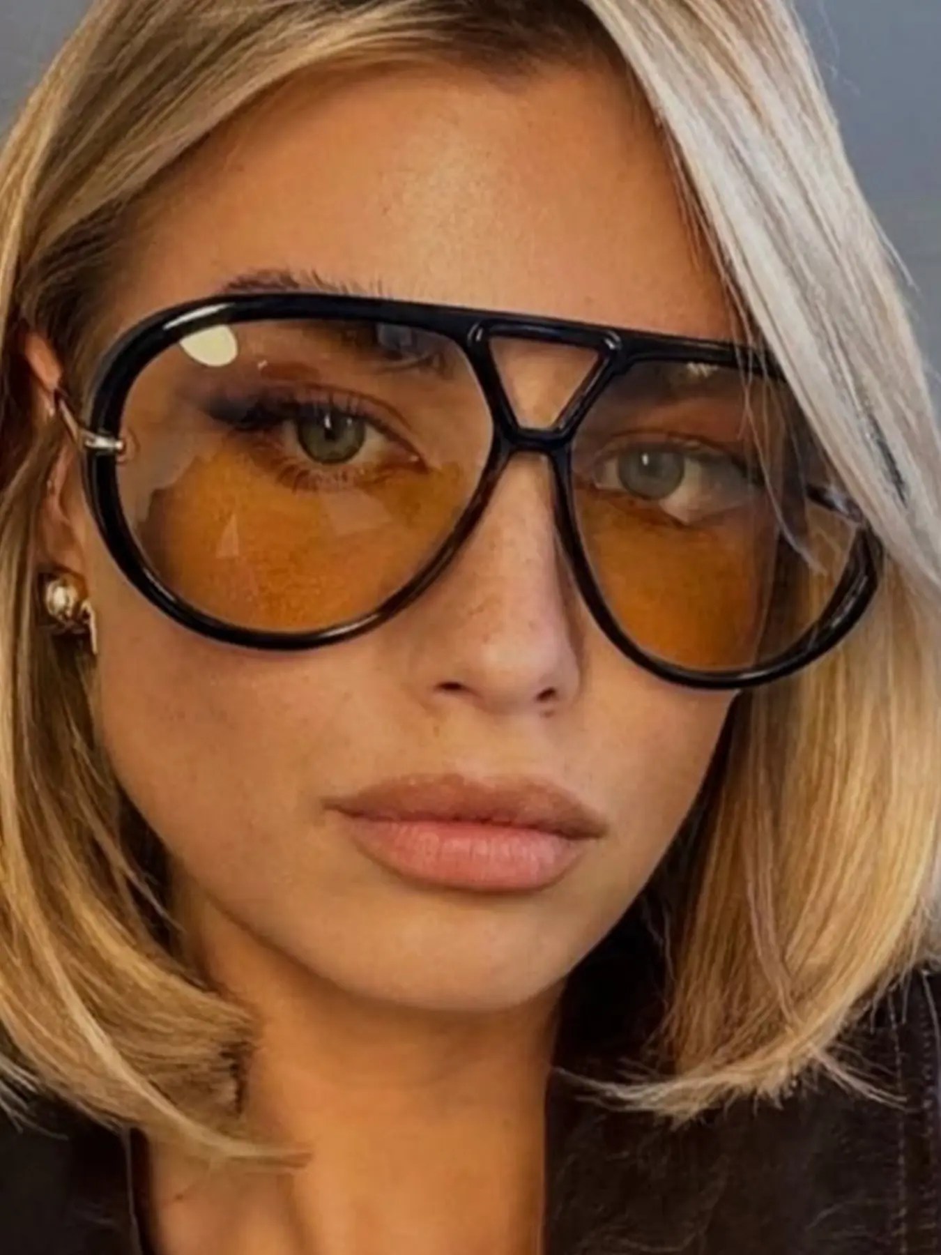 New Fashion Retro Large Frame Glasses, Classic Double Bridge Design, Unisex Streetwear Daily Wear Decorative Eyewear, Stylish Shades