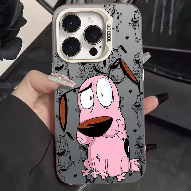 Cartoon Courage the Cowardly Dog phone case suitable for iPhone 17, 16, 15, 14, 13, 12, 11 Pro Max, X, XSMAX, 8, 7 Plus, anti-drop frosted back cover, a gift for friends, family, and yourself.