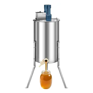 VEVOR Electric Honey Extractor, 3 Frame Honey Spinner with Transparent Lid, 140W Stainless Steel Honeycomb Drum Spinner, Height Adjustable, Honeycomb Extraction Equipment for Beekeeping