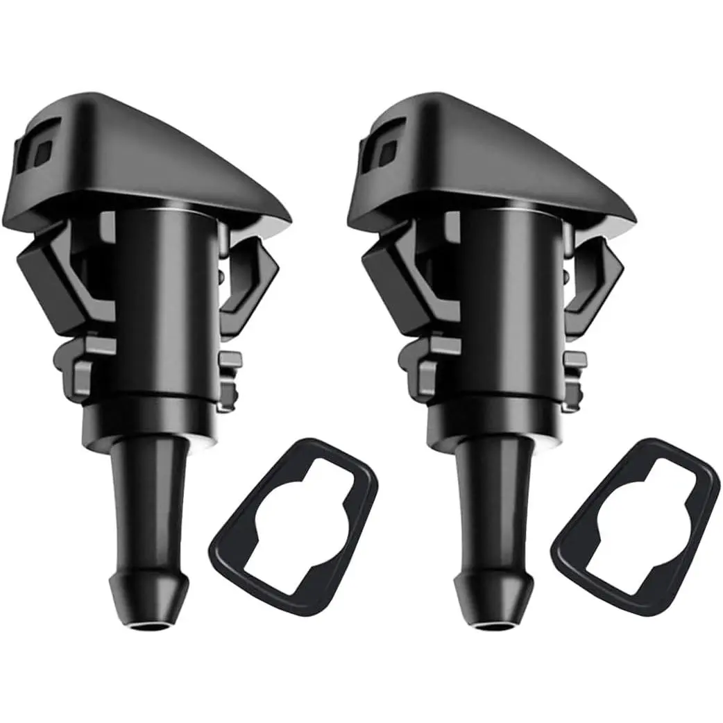 Windshield Washer Nozzles, 2 count OEM#4805742AB, Black |  Front Windscreen Fluid Jet Kit, Automotive Wind Screen Wiper    for Charger  Compass