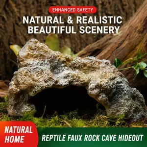Realistic Rock Landscape Hiding Spot for Geckos, Pet Snake Cave, Desert Pet Hideout, Decorative Shelter for Reptiles