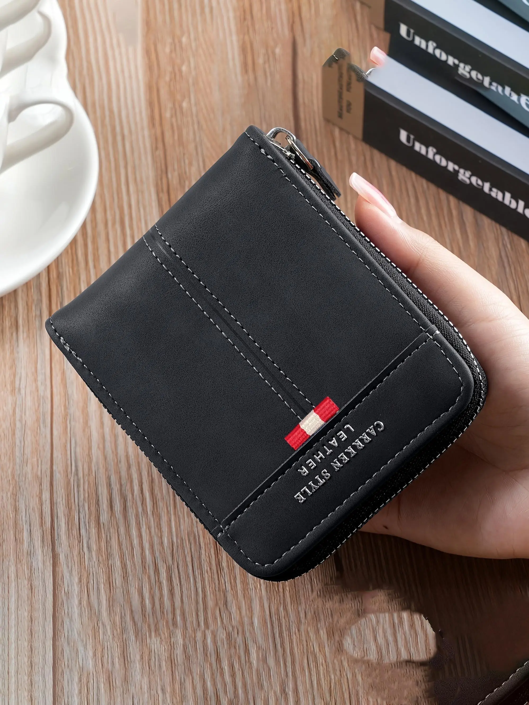 Men's Vintage Style Multi-card Wallet, Compact Zipper Design Wallet, Trendy Fashion Accessory for Daily Use