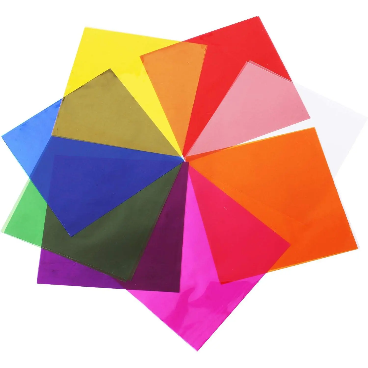 7.5x7.5 Inch Colored Cellophane Sheets 120 count