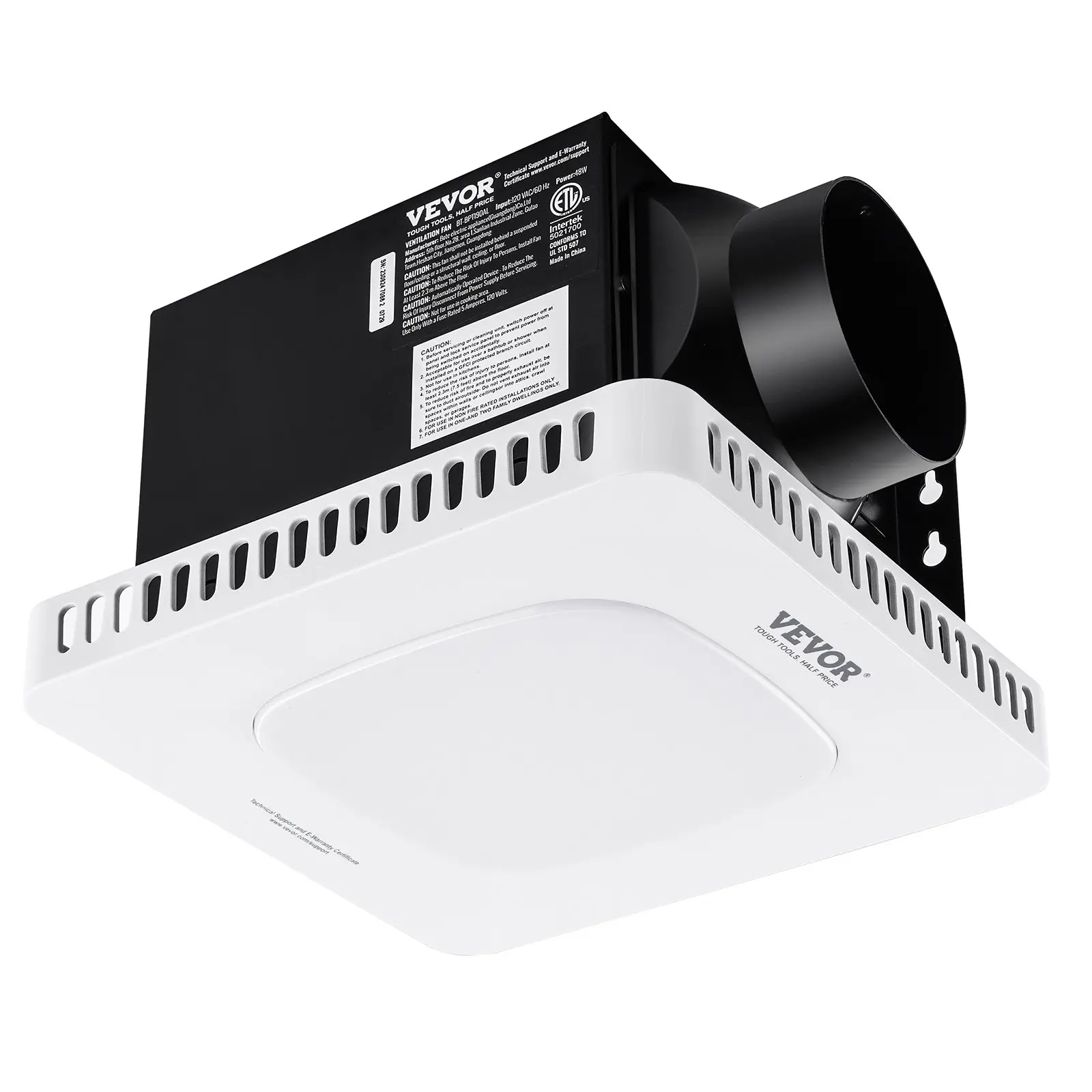 VEVOR Ceiling Mount Bathroom Ventilation Fan, 80 CFM High-Efficiency, 1.5 Sones Low-Noise All-Copper Motor, Energy-Saving, Attic Access Not Required, Fits Various Ceilings