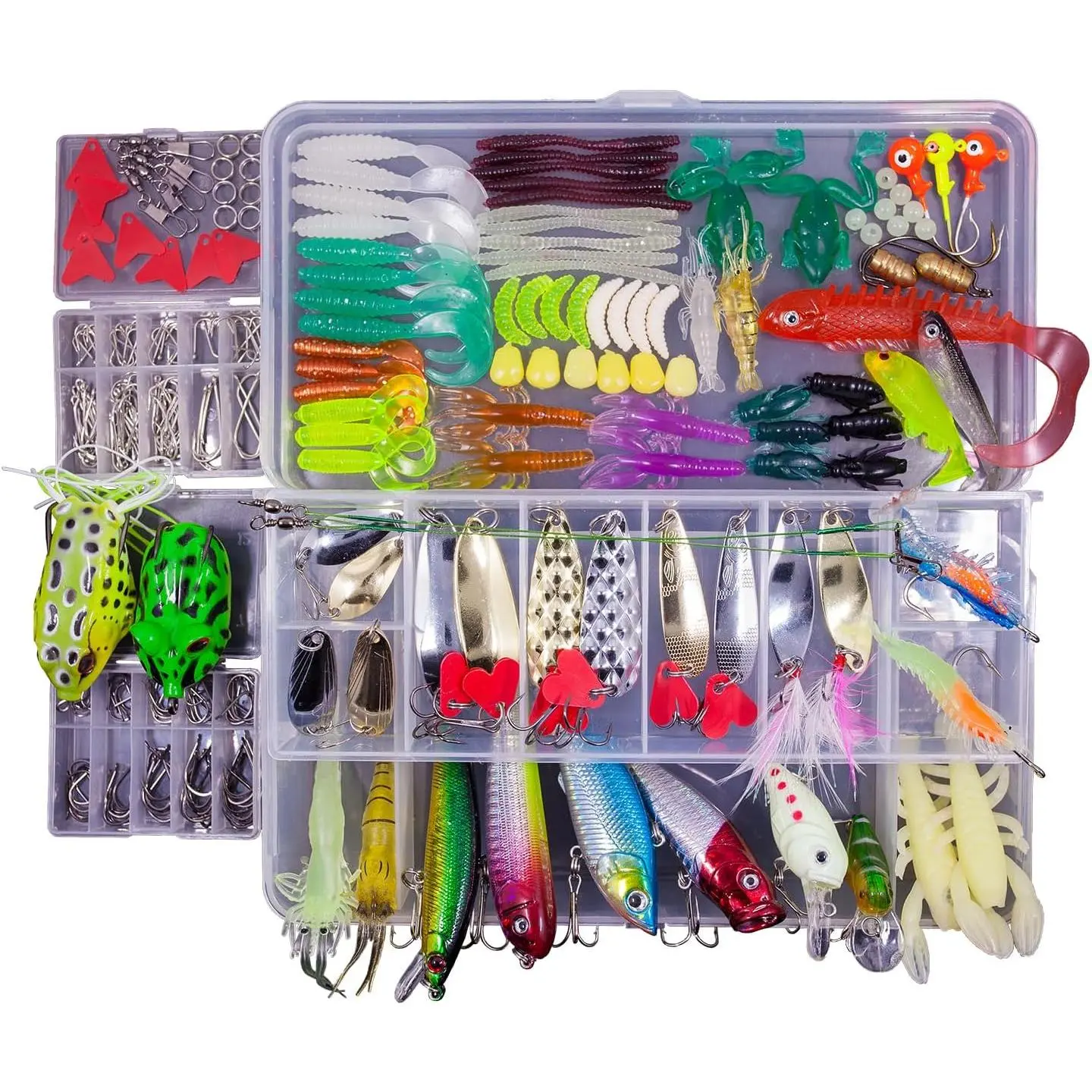 Fishing Lures Freshwater  Tackle kit.Tackle Box Including crankbaits topwater Lures,Jigs,Spoons and  Fishing Gear Set.Suitable for Bass Trout Salmon.