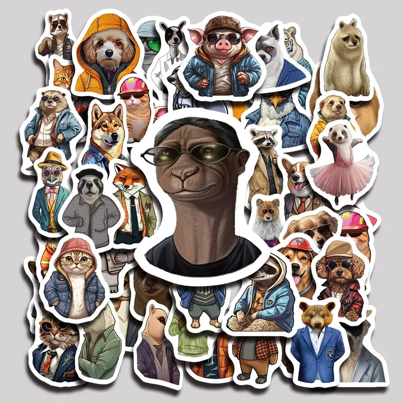 82PCS Animal Sketch Aesthetic Vinyl Stickers Pack for Laptop Water Bottle Phone Case Skateboard Journal Scrapbook DIY Decoration