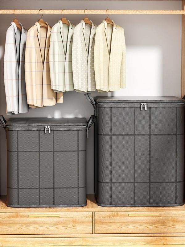 Large Storage Bags for Clothes, Foldable Thick Fabric Blanket Comforter Bags Reinforced HandlesWaterproof Dustproof Containers