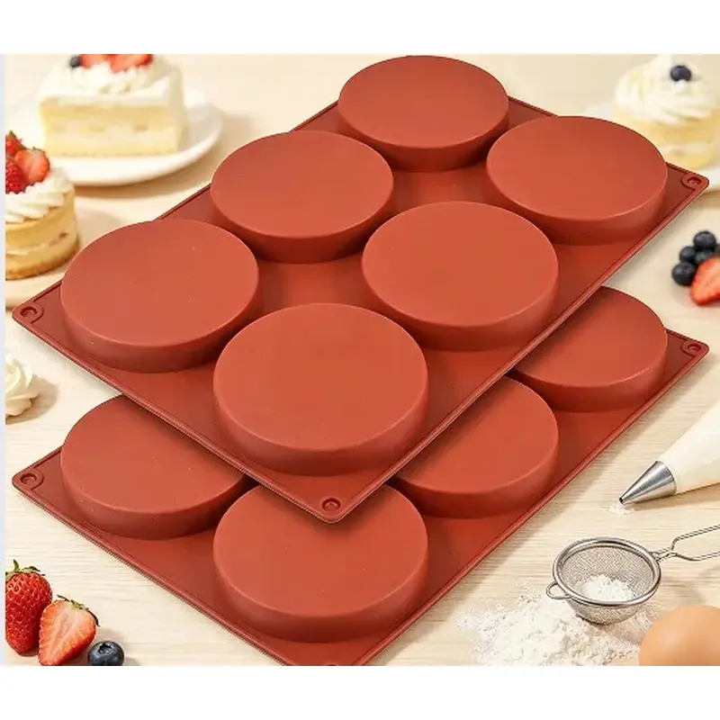 10cm Round Silicone Baking Mold Non-Stick Burger Bun Mold, Food Grade Silicone Cake Baking Pan, Round Disc Muffin English Muffin Baking Tray DIY Baking Tools For Hamburger Bread, Cake, Jelly Making