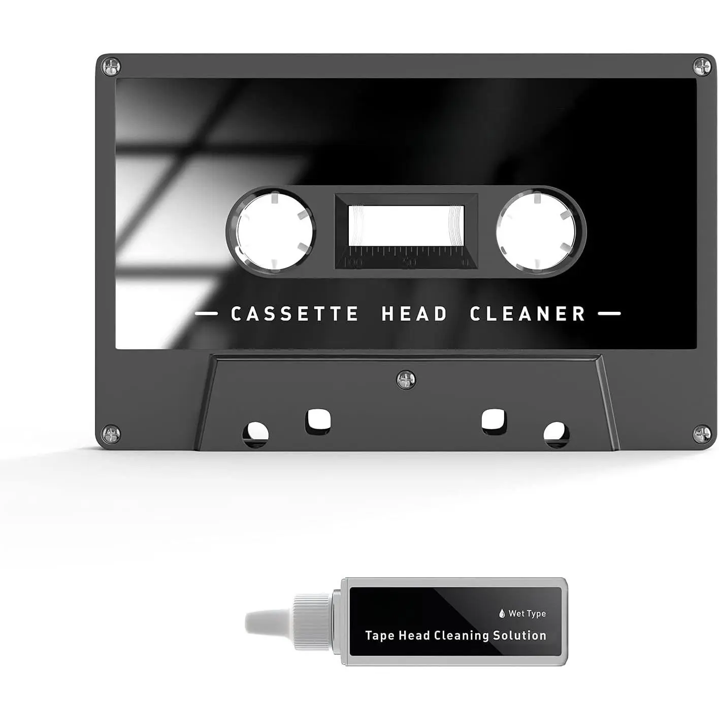 Audio Cassette  Cleaner Tape w/ 1 Cleaning Fluids Care Wet Maintenance Kit, Cleaner for Cassette Tape Player/Boombox/Deck/Recorder