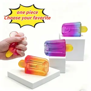 Novelty Ice Pop Shape Stress Relief Squishy Toy, Soft Texture Anxiety-Relief Sensory Fidget and Hand-Strength Trainer, Party and Birthday Gift
