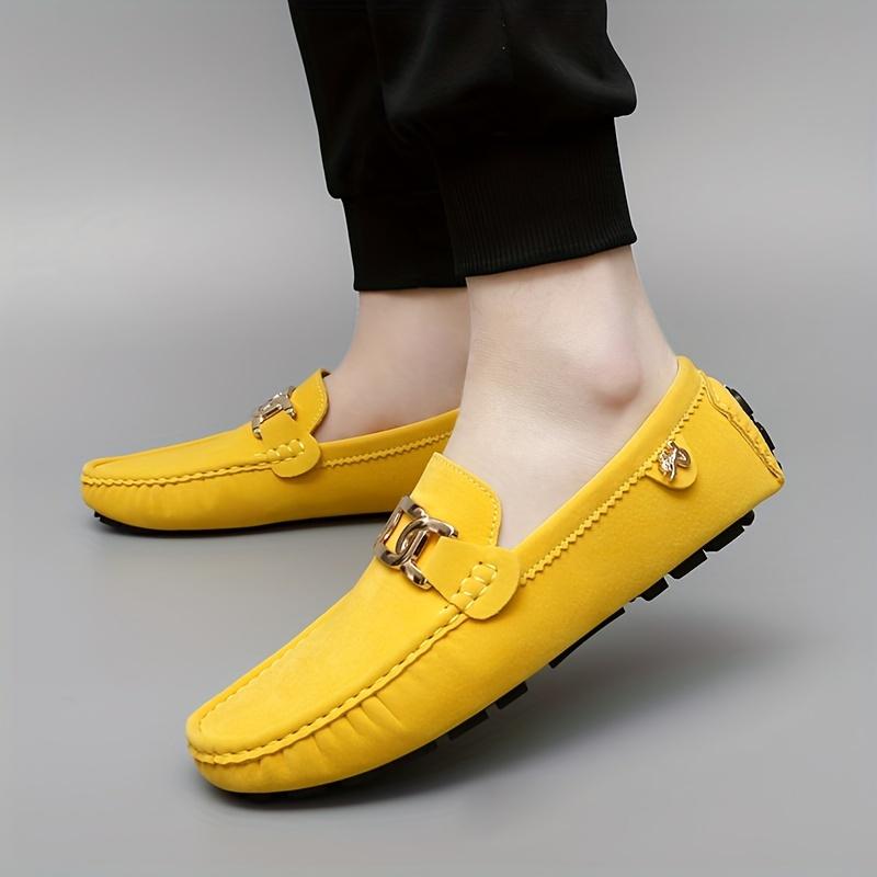 [Microfiber Fashion Loafers] Non-Slip Durable Microfiber Synthetic Upper Fashion Loafers| Rubber Sole, Casual Slip-On Shoes for Men and Women - Solid Color, All-Season Wear