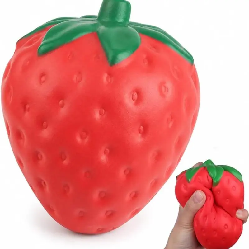Large Strawberry Stress Relief Toy, Slow Rise Squeeze Toy, Soft Shape, Office Desk, Home Use, Adult Relaxation Toy