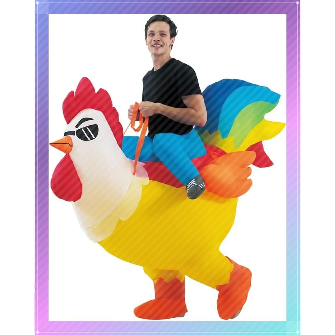 Inflatable Rooster Costume Halloween Blow up Costumes for Adult Men WomenGift