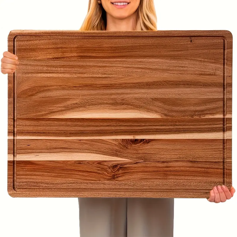 LDQ XXL size Acacia wood cutting board -oversized deli and cheese platter tray, kitchen durable wood cutting board, suitable for food handling, meat vegetable cheese serving, meat cutting cutting board  Country style kitchen accessories  Acacia wood board