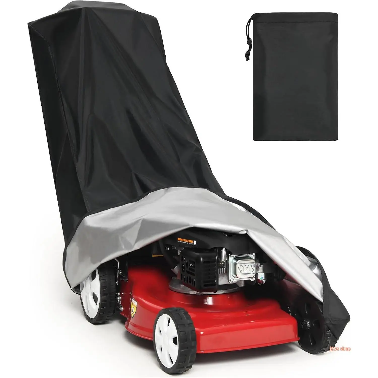 210D Silver-Coated Oxford Lawn Mower Cover, Waterproof Heavy Duty Push Mower Cover – Universal Fit Outdoor Protection for Lawn Mowers, Grass Trimmers & Garden Equipment, Anti-UV Dustproof Rain Cover