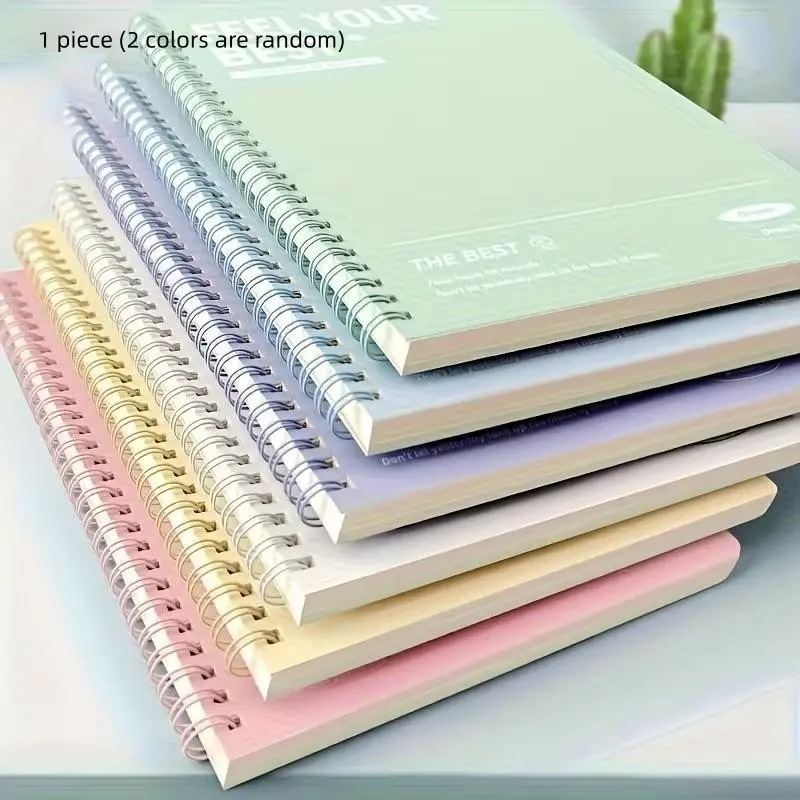 2 A5 Creative Notebooks, Matte Pages, Spiral Binding, 120 Pages, 6 Soft Colors, Durable Design, Office, Sketching, School Supplies, Stationery Office Supplies