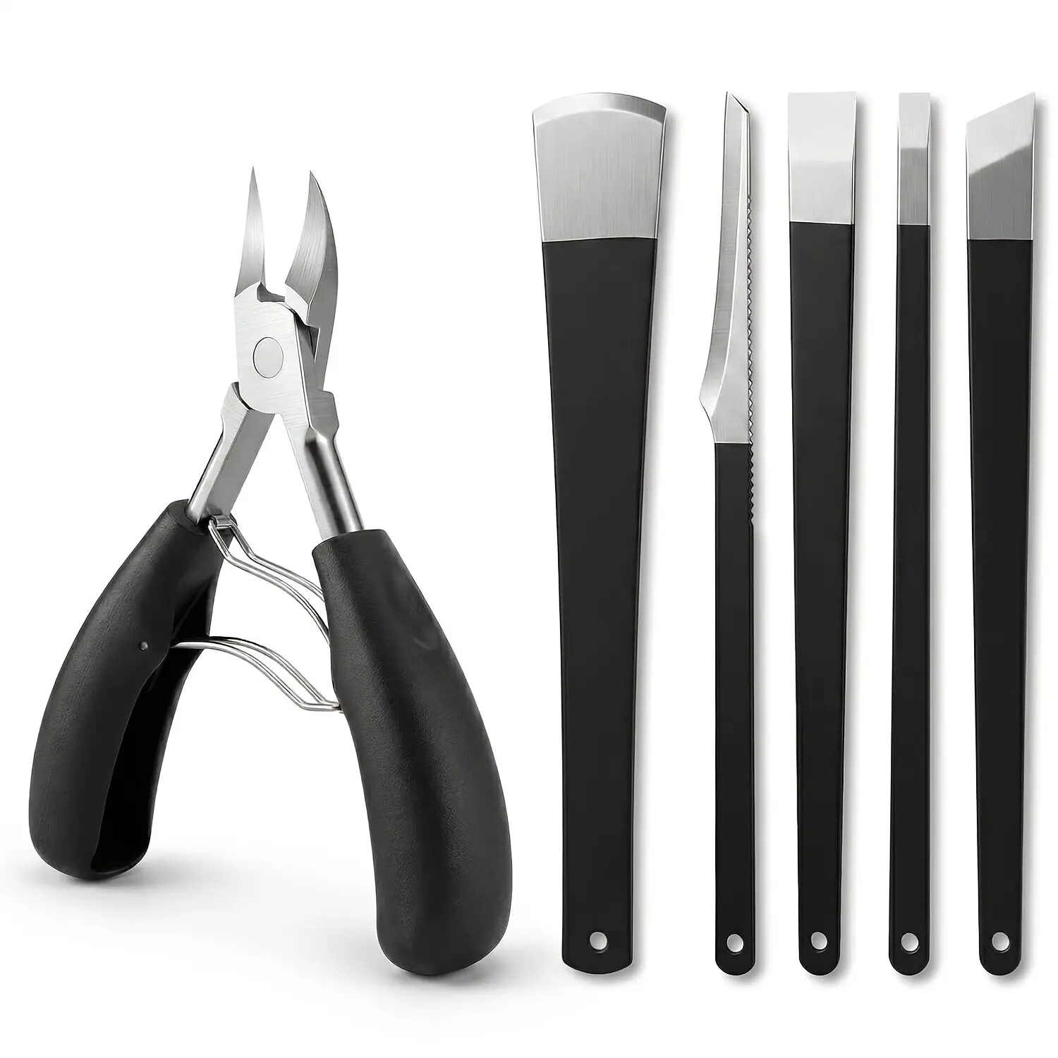 6-Piece Stainless Nail Repair Kit, Foot Care Tools, Ingrown Nail Clipper, Dead Skin Remover, Callus Groomer, Essential Pedicure Set