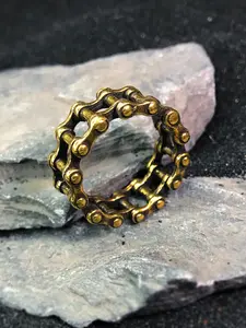 Men's Hip Hop Retro Mechanical Chain Ring, Brass Chain Ring, Unique Fashion Vintage Mechanical Ring, Unisex Jewelry, All Seasons