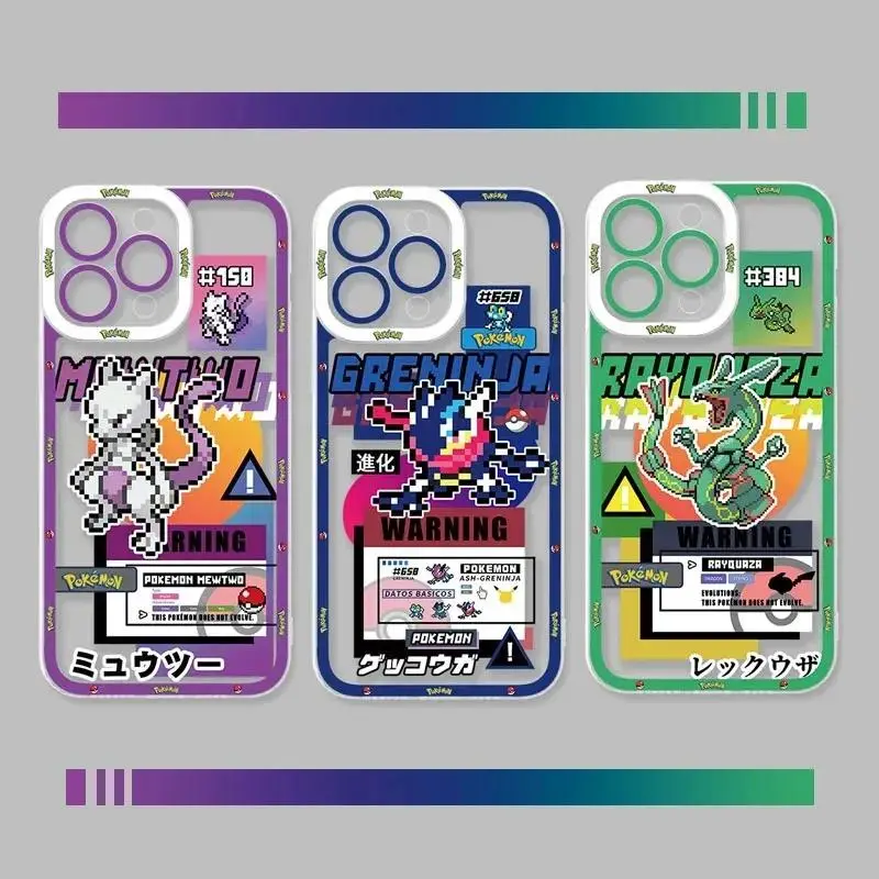 Anime Cool Mewtwo Phone Case For iPhone 17 Air 15 14 13 12 11 Pro Max 16 Plus Shockproof Soft Silicone Cover Transparent