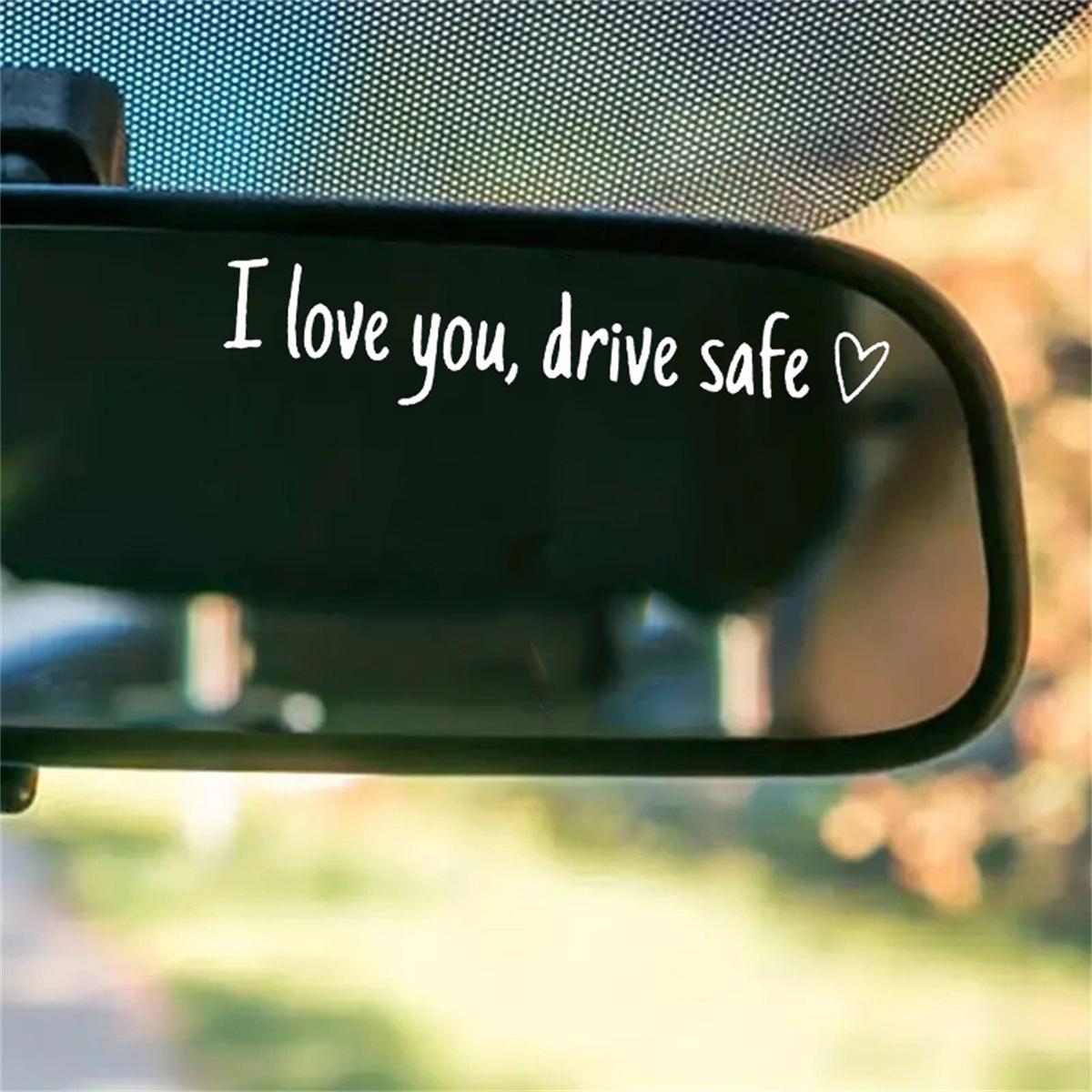 Vinyl Decal for Car,4 Counts Set I Love You Drive Safe Car Mirror Decal,Car Rearview Mirror Sticker,Universal Car Accessory.