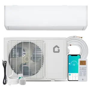 Ultra Quiet 9,000 BTU Mini Split Air Conditioner & Heat Pump - 24 SEER2, Ductless Wall Mounted, WiFi Enabled, Inverter System, 230V, Energy Efficient, Cools/Heats up to 450 Sq.Ft, Complete Installation Kit