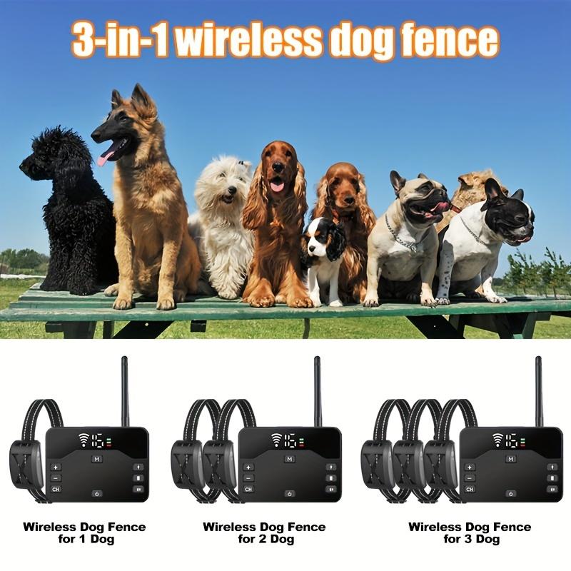 Wireless Dog Fence System/Receiver, 2 In 1 Wireless Dog Fence&Training Collar, Remote Wireless Dog Boundary Containment System, Dogs Training Collar