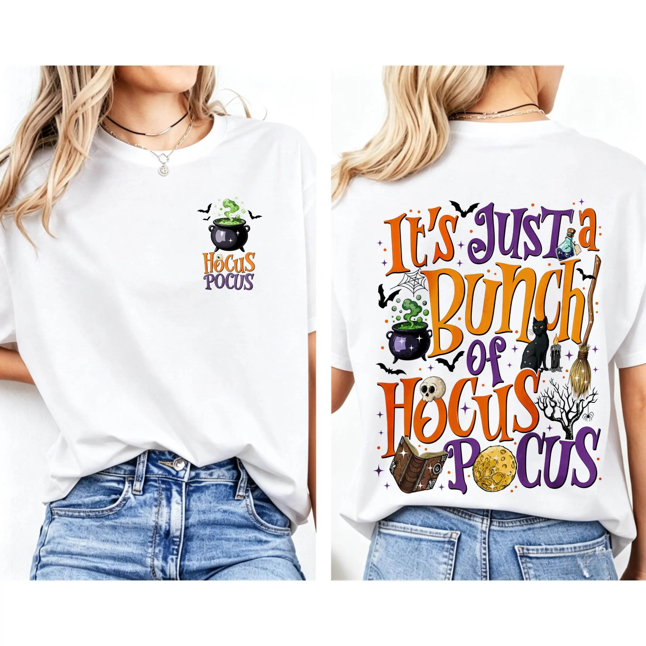 It's Just A Bunch Of Hocus Pocus T-shirt, Vintage Salem Witch Tee, Black Flame Candle Halloween Gift