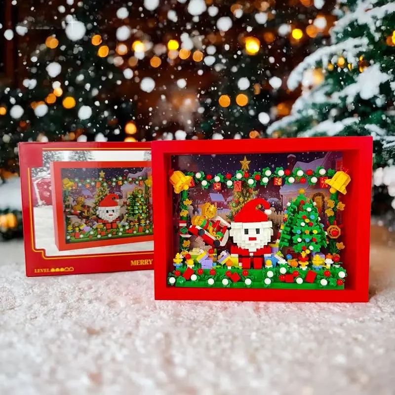 DIY Puzzle Block Toy Frame Decoration, Christmas Building Blocks Toys, New Year Decorations, Christmas Gifts Toy, Birthday Gifts
