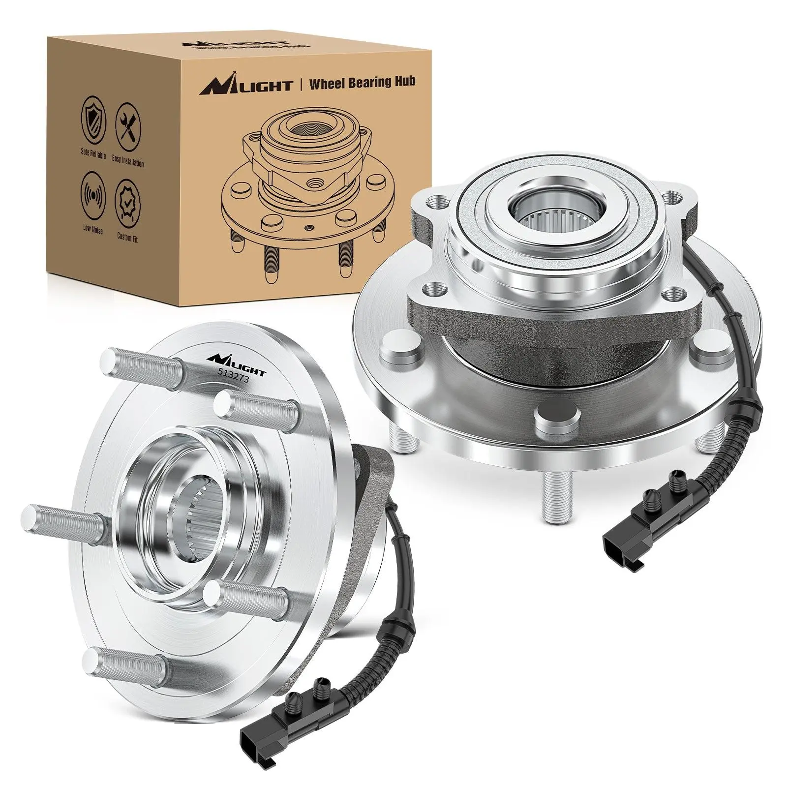 Nilight Front or Rear Wheel Hub Bearing Assembly for Chevy Equinox Impala Malibu, GMC Terrain 2010 2011 2012 2013 2014 2015 2016 2017, Cadillac CTS/XTS, Buick Regal Lacrosse with 5-Lug OEM 513288, 2010 Buick Allure, 2010-2017 Chevy Equinox