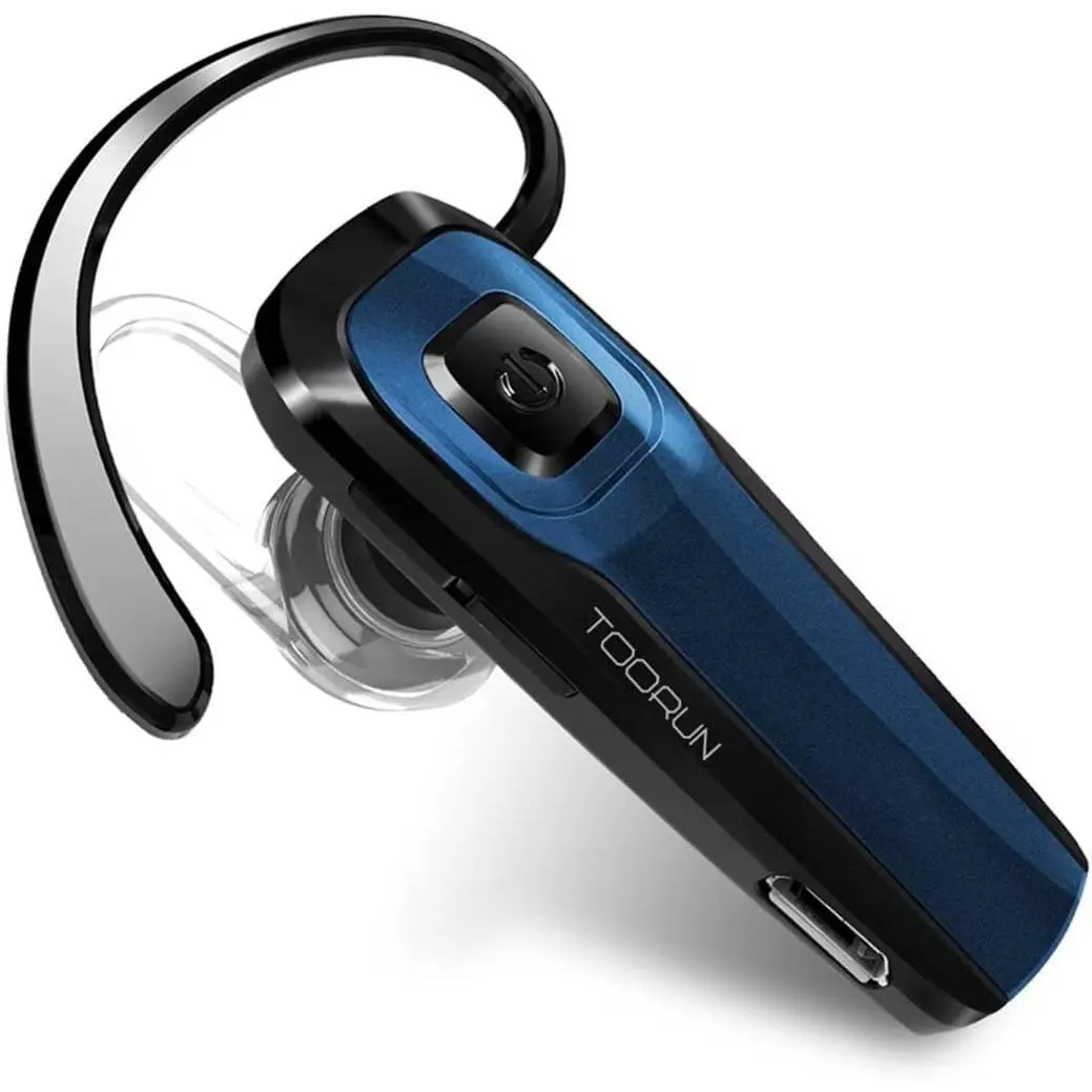 Bluetooth Earpiece, M26 Bluetooth Headset Handsfree V5.0 Wireless Earpiece Headphone with Noise Reduction and Microphone Compatible for Android iPhone Cell Phone Laptop - Blue