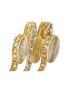 Shiny Rhinestone Ribbon, 5 Rolls Self-Adhesive, Resin Material with Diamond Decor, DIY Party Decoration, Art & Craft, 92cm X 46cm