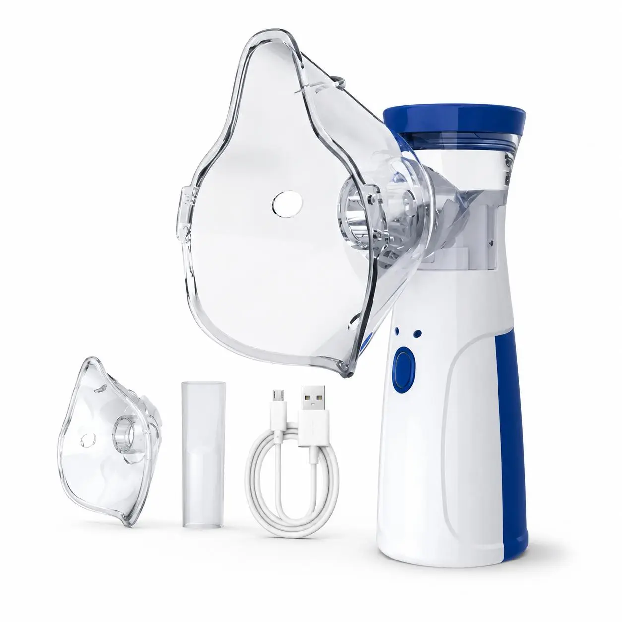 Ultrasonic Portable Nebulizer, Handheld Mesh Mist Atomizer with Adult & Child, USB Rechargeable Compact Personal Device with Accessories, Quiet Operation for Home & Travel Use