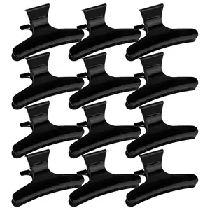 Hair Clips for Styling, Sectioning, Cutting, Coloring - Black Butterfly Hair Clips Clamps Claws Pro Salon Hair Accessories