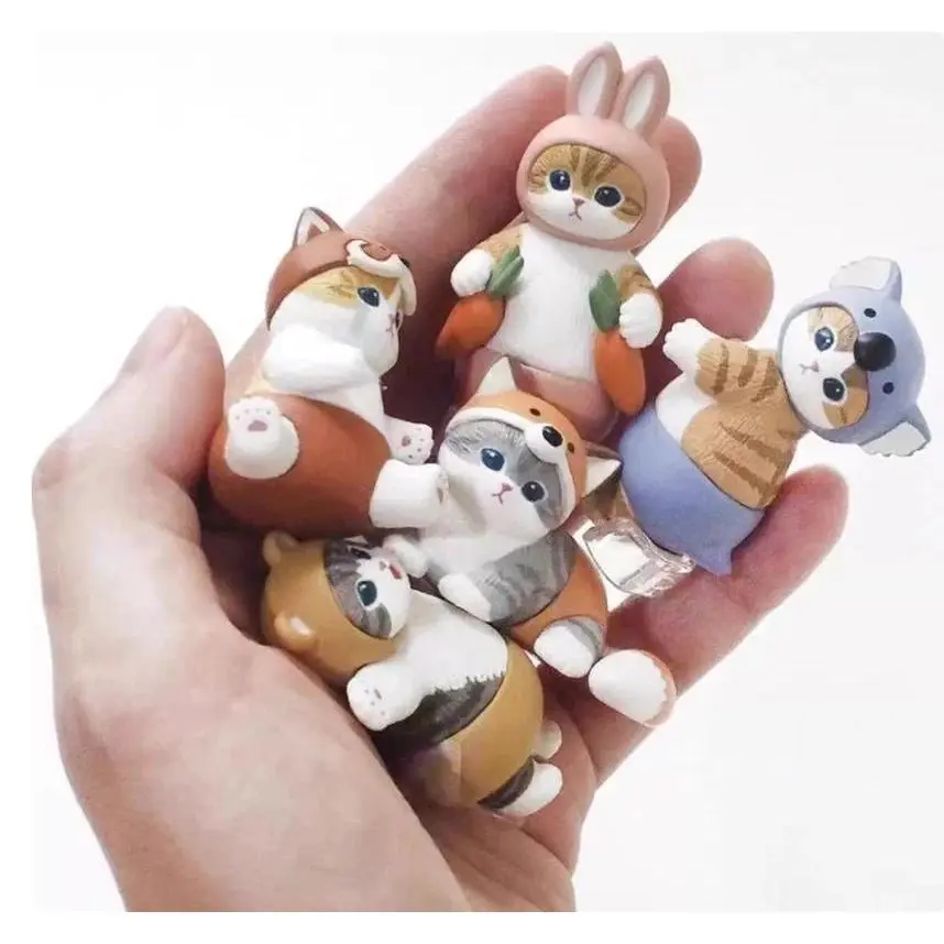 In Stock Mofusand Cute Cat Cartoon Characters Blind Box - Handmade Rabbit Head Cover Figurine, Room Decor Statue, Desktop Decor Ornament, Healing Gift for Festive & Party Supplies, Figurines & Miniatures