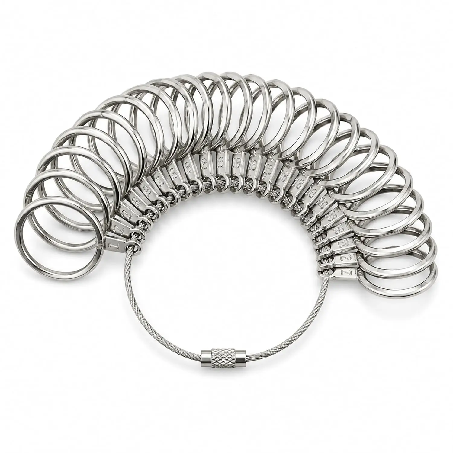 Ring Sizer Measuring Tool Stainless Steel Finger Rings Gauge 0-13 Sizing Measuring with Half Size 27 count