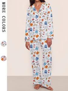 gilmore girls matching pajamas set， women's cozy fleece loungewear, long sleeve top ，elastic waist pants， cute stars hollow themed christmas gift.